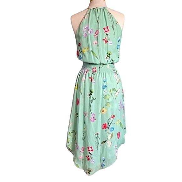Parker Gigi Dress XL NWT $388 | Green Floral Keyhole Midi Garden Party Summer - Picture 6 of 8